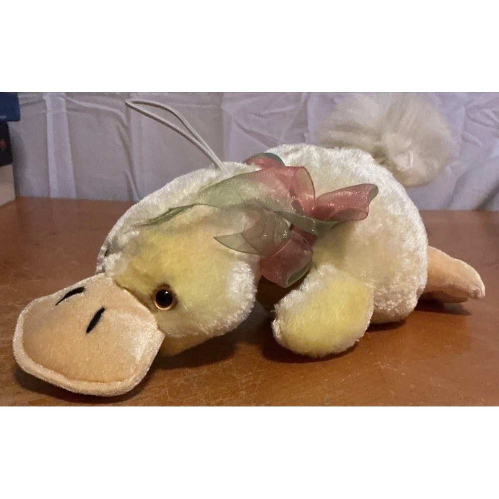 Platypus Dan Dee Collectors Choice Plush Yellow W/ Sheer Bow 10"